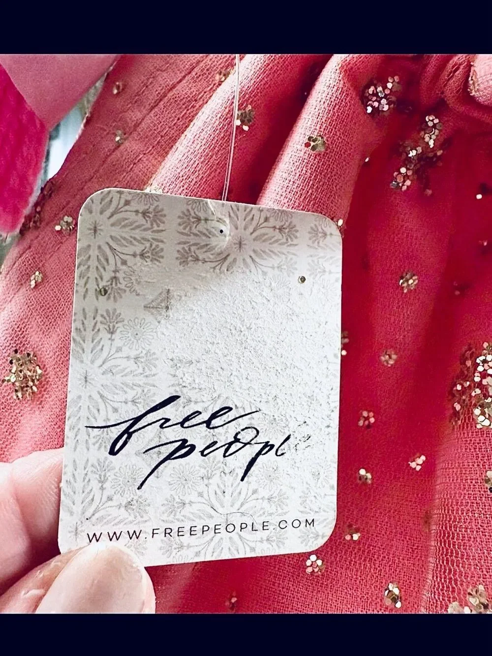 Free People Sparkle Pink Celebration Gift Bag/ Cottage Core Mini-bag Connessoir